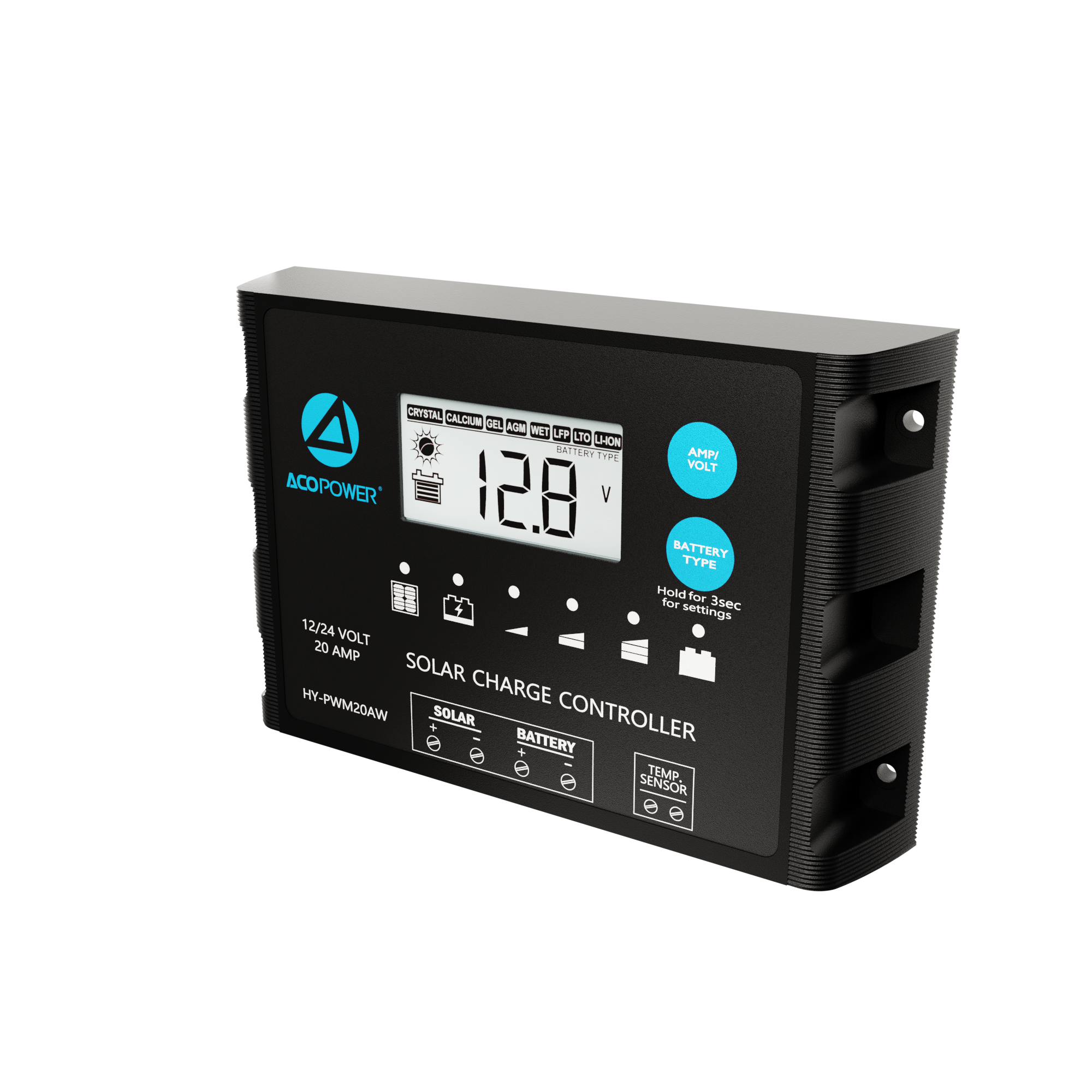 ProteusX 20A PWM Charge Controller w/ Alligator Clips & Solar Connector